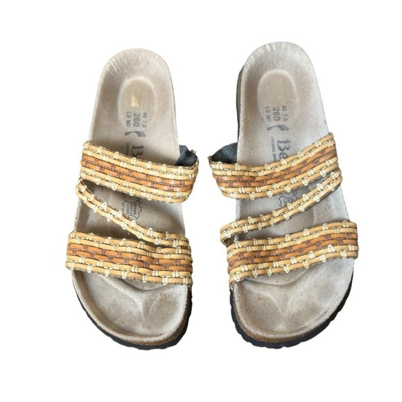 Betula Birkenstock Sandals Slides Natural Weave  W 9 M 7 EU 40 Boho Festival - Picture 3 of 9